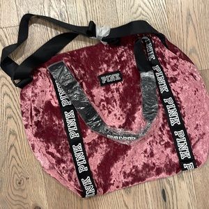 Pink duffle bag